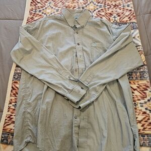 CINCH Mens 100% Cotton Long sleeve Button Down Western Shirt Large Teal/blue